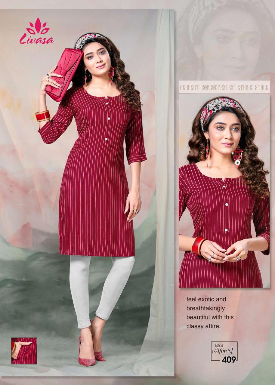 Livasa Marvel 4 Casual Daily Wear Rayon Designer Kurti Collection